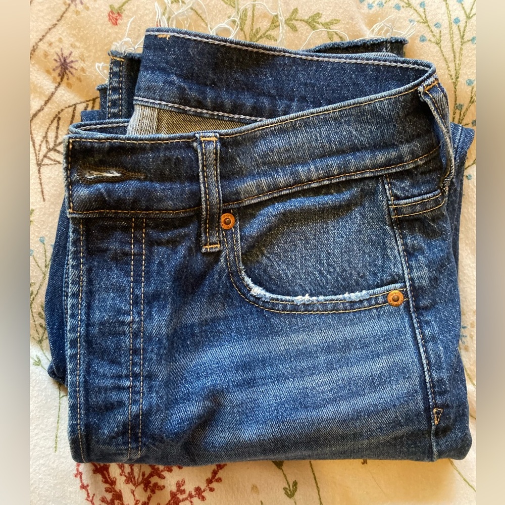 GAP Cheeky Straight High Rise jeans • size 27/4 • dark faded rinse • EUC
